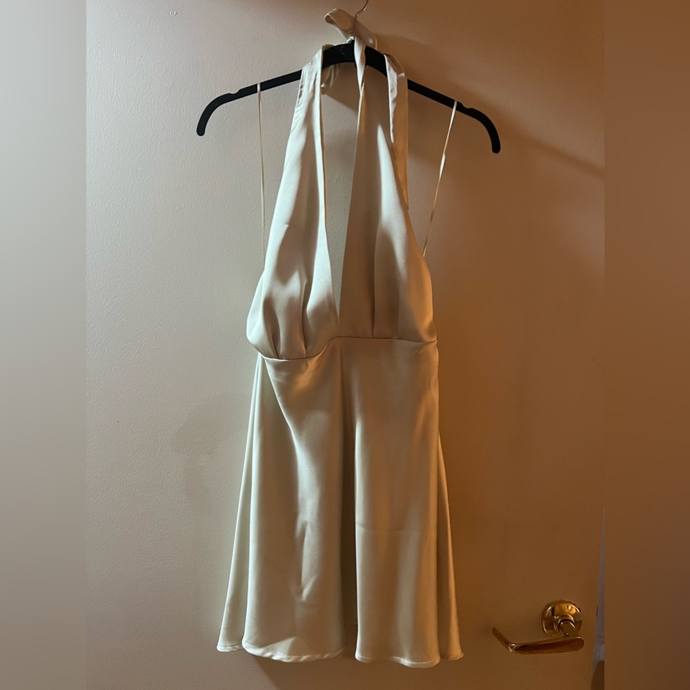 Light mint green silk halter dress from Zara size Large